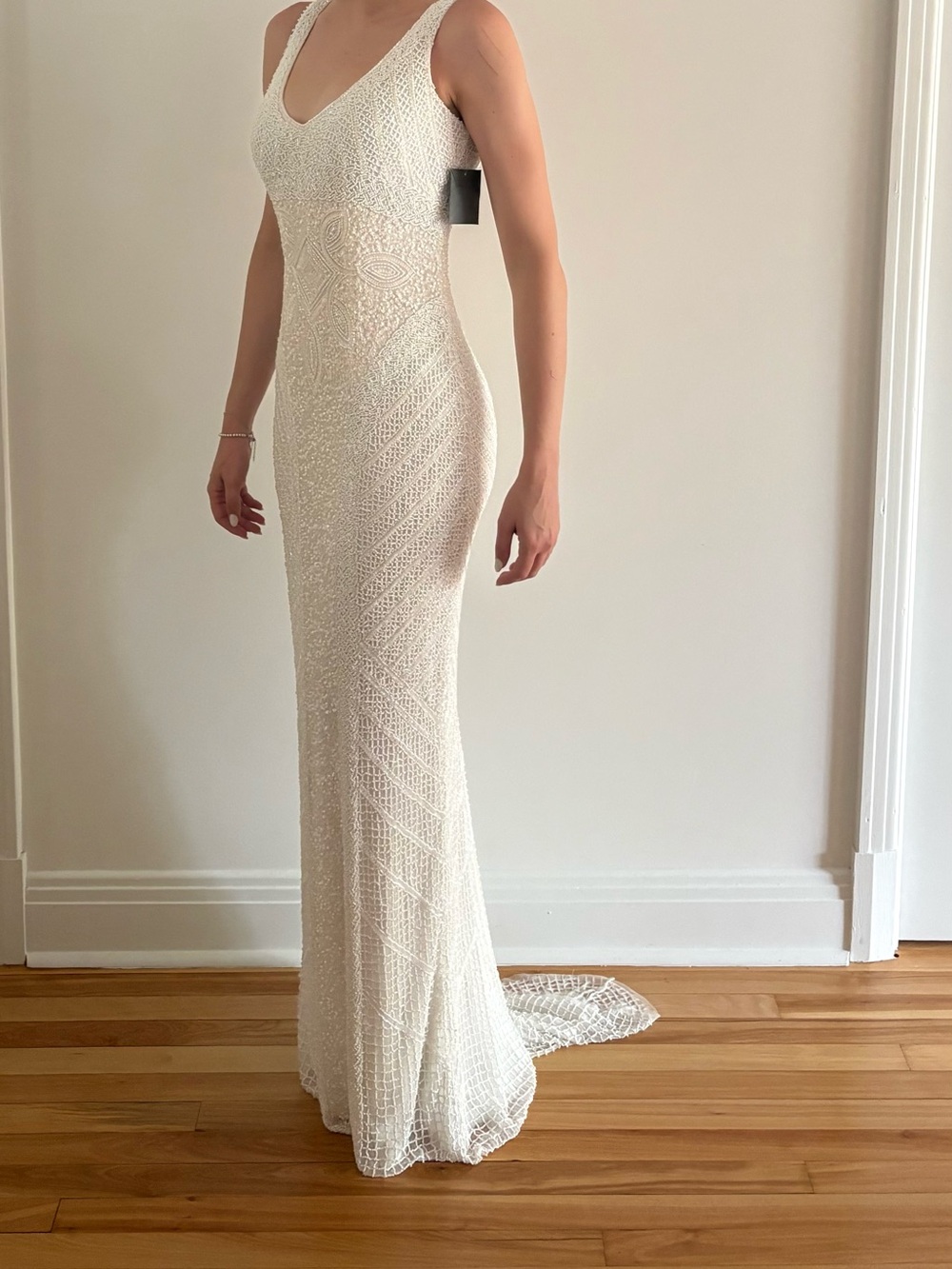 Pearl Beaded White Wedding Gown by Theia - Picture 11 of 11